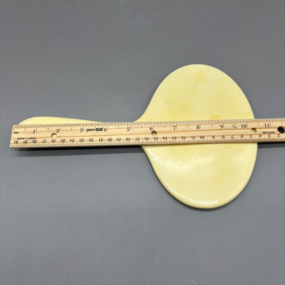 Antique French Ivory Celluloid Hand Mirror Beveled Glass Vanity Art Deco 1920s - Picture 6 of 9